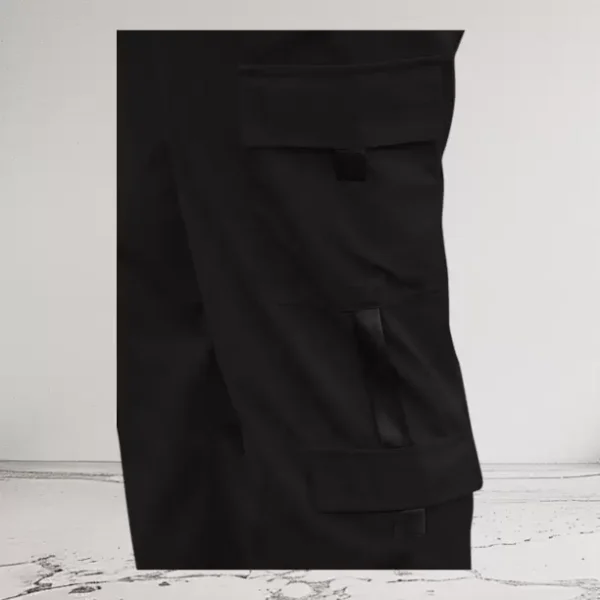 Men Solid Black Track Pants - Image 3
