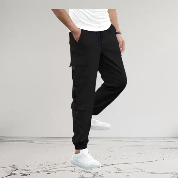 Men Solid Black Track Pants
