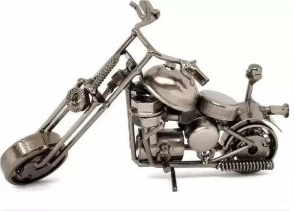 SHRUN CRAFT ND BEAUTY Metal Handmade Vintage Motor Bike Miniature 16 cm Long Decorative Show Piece for Living Room, Home, Office Table, Dinning Table Decorative Showpiece - 16 cm  (Metal, Black) - Image 4